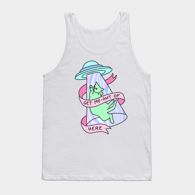 UFO cat alien introvert pastel grunge 99s hologram xfiles Tank Top by bigkidult